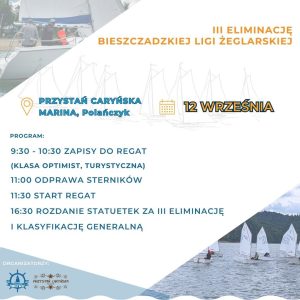 III eliminacja Bieszczadzkiej Ligi Żeglarskiej plakat