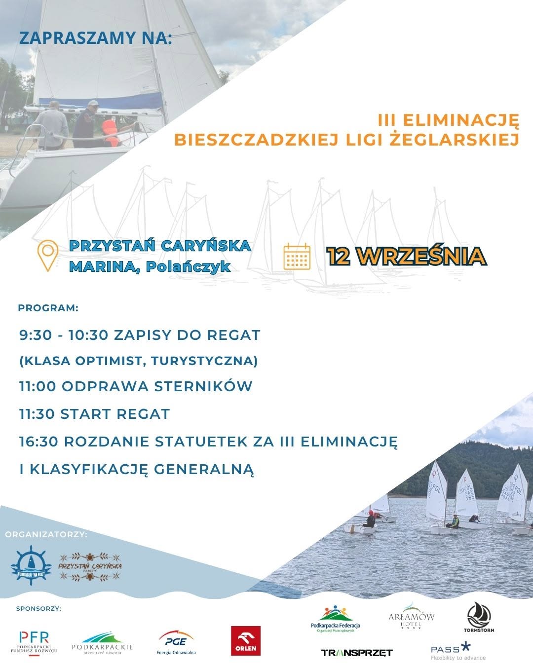 III eliminacja Bieszczadzkiej Ligi Żeglarskiej plakat